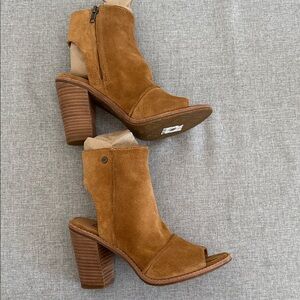 UGG Valencia peep toe booties in Chestnut